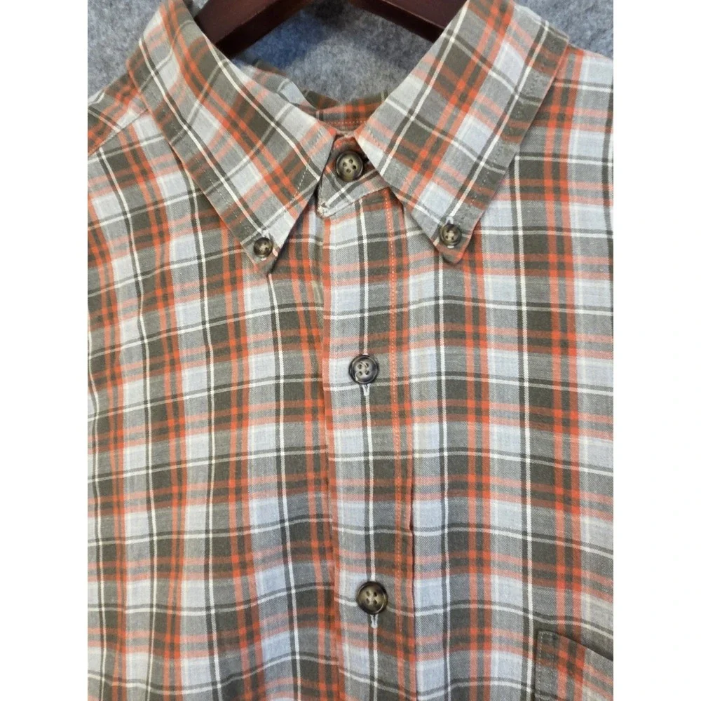 Abercrombie Y2k Men's L Shirt Long Sleeve Orange Brown Multi Check Retro Preppy‎